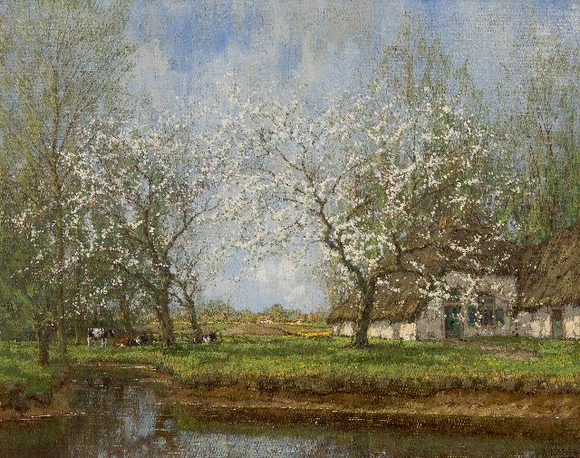 Arnold Gorter | Lentebloesem, olieverf op doek, 67,6 x 84,8 cm, gesigneerd r.o.