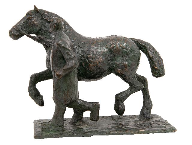 Gerard Brouwer | Paardenkeuring, brons, 18,1 x 20,5 cm, gesigneerd op de basis met naamstempel