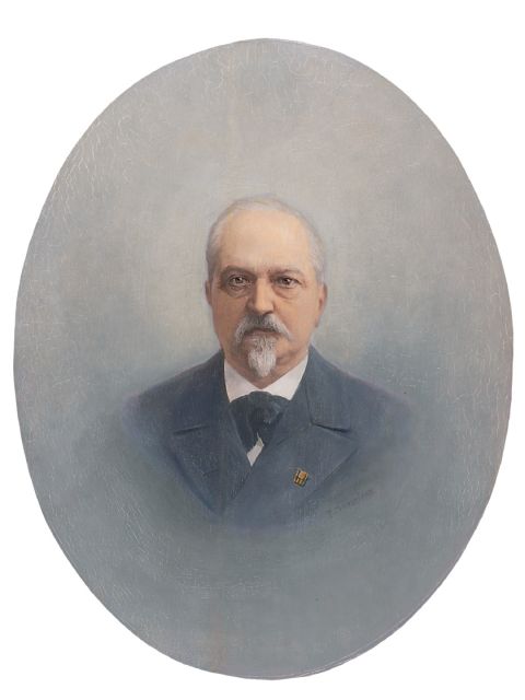 Piet Mondriaan | Portret van C.M.J.W. Rijnen  tezamen met pendant, olieverf op paneel, 49,6 x 39,1 cm, gesigneerd r.m. en te dateren 1914-1915 (Joosten) of 1908-1911 (Bax)