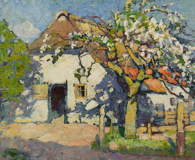 Frans Hogerwaard | Lentebloesem, olieverf op doek, 38,8 x 46,6 cm, gesigneerd l.o.