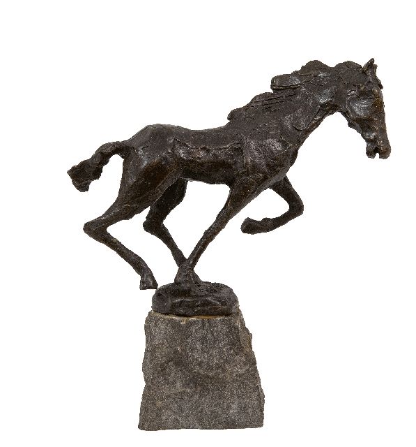 Bakker W.F.  | Galopperend paard, brons 23,0 x 22,0 cm, gesigneerd op basis