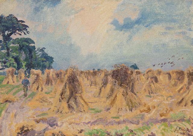 Jan Altink | Oogstlandschap, olieverf op doek, 50,5 x 70,6 cm, gesigneerd r.o. en gedateerd '41