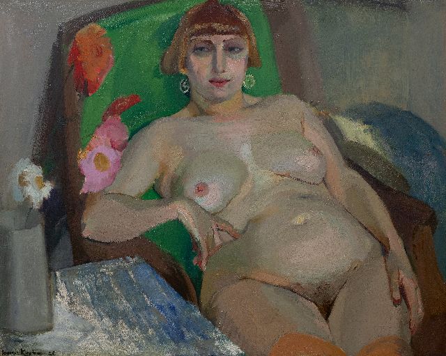Harrie Kuijten | Vrouwelijk naakt, olieverf op doek, 66,2 x 81,0 cm, gesigneerd l.o. en gedateerd '25