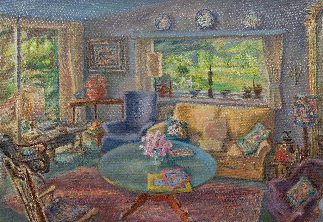 Jan Sluijters jr. | Interieur van de kunstenaar, olieverf op doek, 45,1 x 65,1 cm