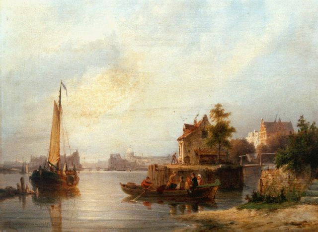 Pieter Cornelis  Dommershuijzen | De Zandhoek, Amsterdam, olieverf op paneel, 30,1 x 40,3 cm, gesigneerd l.o. en gedateerd 1907