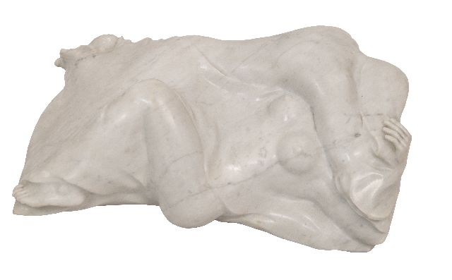 Ryszard Piotrowski | Liefkozend paar, marmer, 48,0 x 31,0 cm, gedateerd 1998