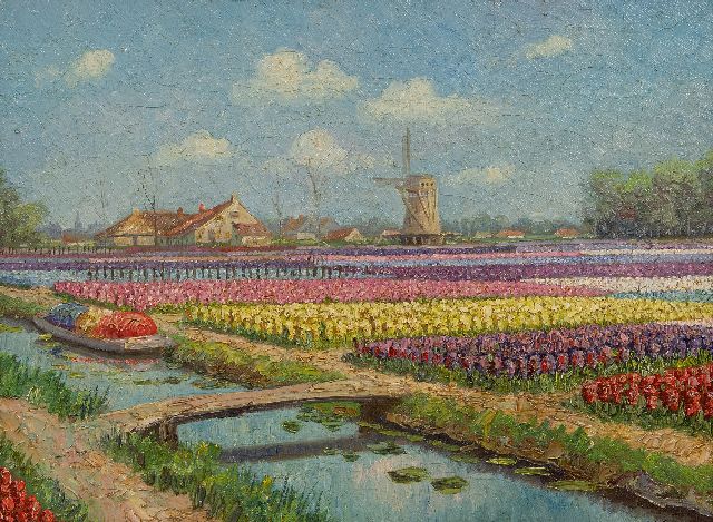 Fels C.L.  | Bollenvelden, olieverf op doek 30,3 x 40,3 cm, gesigneerd r.o.