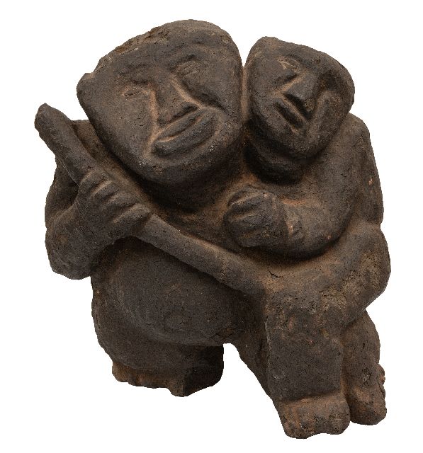 Onbekend | Twee figuren (moeder en kind), keramiek, 50,0 x 44,0 cm