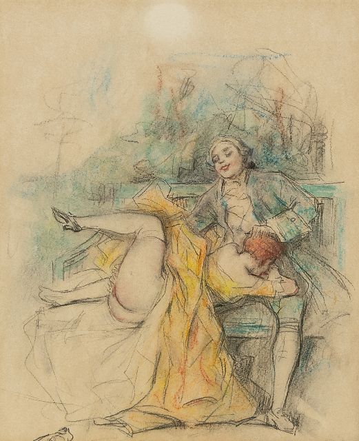 Poulton T.L.  | Société de secours mutuel / Wederzijdse ondersteuning, kleurpotlood op papier 21,5 x 18,0 cm