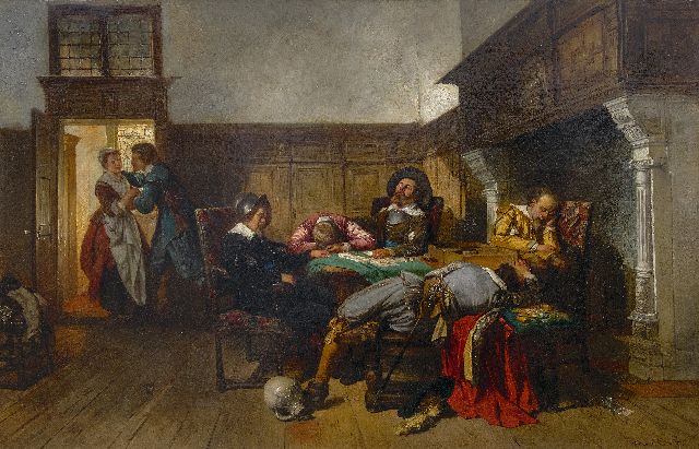 Herman ten Kate | De liefde is wakker als anderen slapen, olieverf op doek, 76,2 x 115,4 cm, gesigneerd r.o.