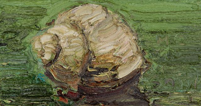 Carlos Blaaker | Slakje slakje, kom uit je huisje, olieverf op paneel, 18,2 x 32,4 cm, gesigneerd verso en verso gedateerd 2026 en 26