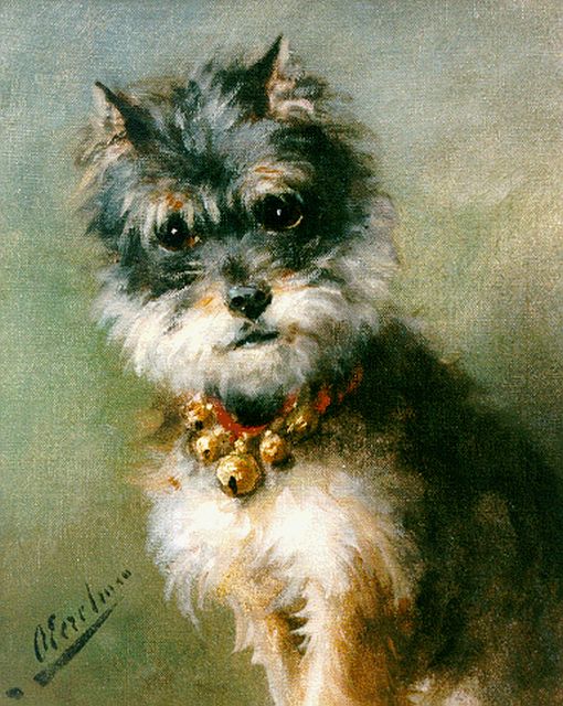 Otto Eerelman | Snautzer, olieverf op doek op schildersboard, 35,5 x 29,0 cm, gesigneerd l.o.