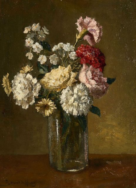 Bernard de Hoog | Vaas met bloemen, olieverf op doek, 40,5 x 30,5 cm, gesigneerd l.o.