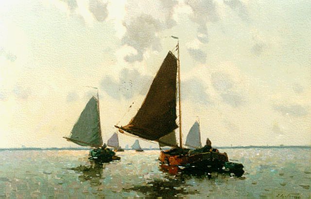 Egnatius Ydema | Tjalken, olieverf op doek, 40,4 x 60,3 cm, gesigneerd r.o.