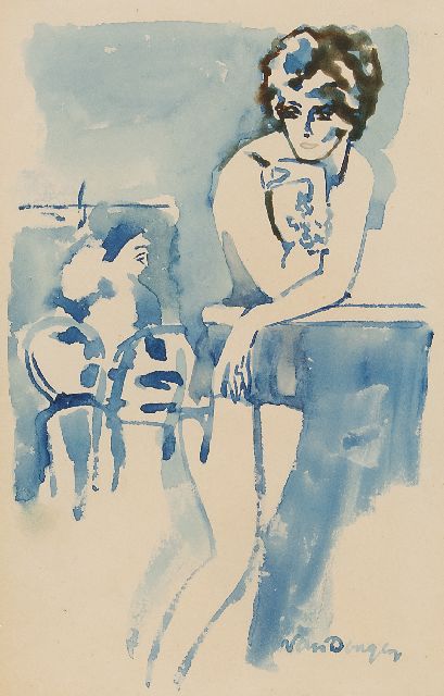 Kees van Dongen | Baigneuse à Deauville, aquarel op papier, 25,0 x 16,0 cm, gesigneerd r.o. en te dateren jaren 20