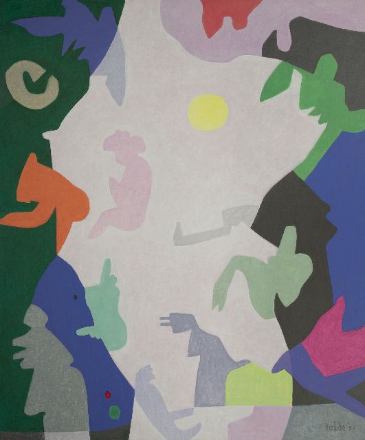Jan Roëde | Lanzarote III, acryl op doek, 180,1 x 150,3 cm, gesigneerd r.o. en gedateerd '89