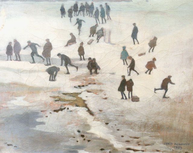 Cees Bolding | IJspret, olieverf op doek, 29,0 x 37,3 cm, gesigneerd r.o. en gedateerd 1924