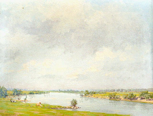 Co Breman | IJsselgezicht, olieverf op doek, 49,5 x 56,3 cm, gesigneerd l.o. en gedateerd 1928