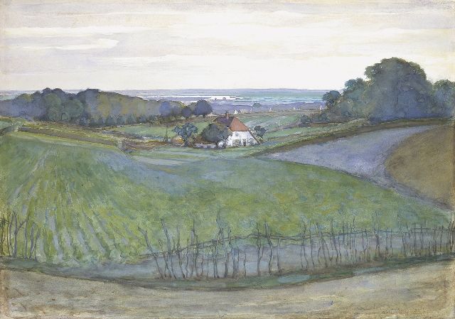 Piet Mondriaan | Bij Arnhem, aquarel en gouache op papier, 46,0 x 65,0 cm, gesigneerd r.o. en te dateren ca. 1901