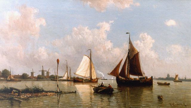 Everhardus Koster | Havengezicht, olieverf op doek, 48,7 x 83,7 cm, gesigneerd r.o.