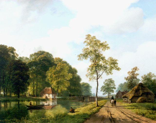 Barend Cornelis Koekkoek | Zomers riviergezicht in de provincie Utrecht, olieverf op doek, 44,6 x 55,0 cm, gesigneerd r.o. en gedateerd 1839 = ca 1828-1830