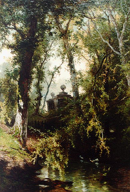 Johannes Warnardus Bilders | Gezicht op de Vordense beek, olieverf op paneel, 41,3 x 29,0 cm, gesigneerd l.o.