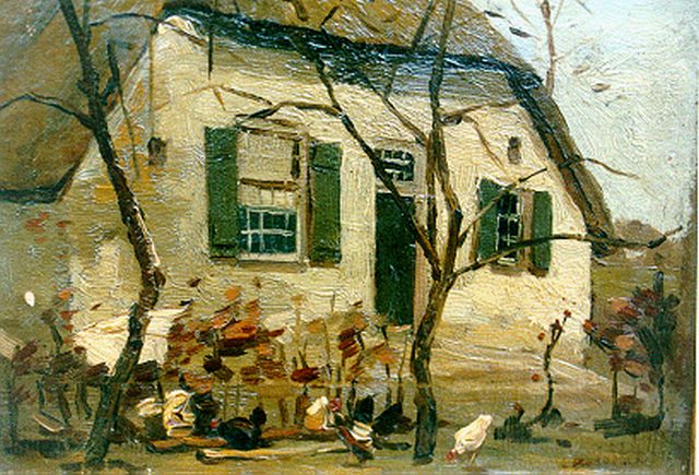 Felicien Bobeldijk | Boerderij, 18,0 x 22,6 cm, gesigneerd r.o.