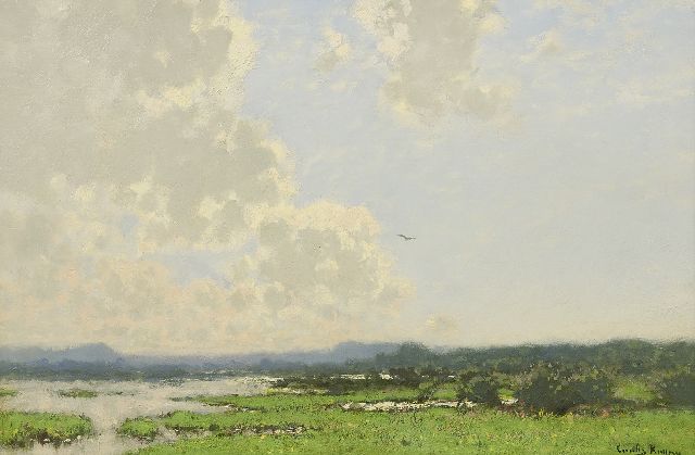 Cornelis Kuijpers | Weids landschap aan de Rijn, olieverf op doek, 38,0 x 58,5 cm, gesigneerd r.o. en zonder lijst