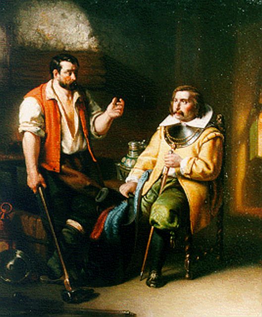 Joannes Christoffel Vaarberg | Bij de wapensmid, olieverf op paneel, 35,3 x 29,0 cm, gesigneerd r.o. en gedateerd '59