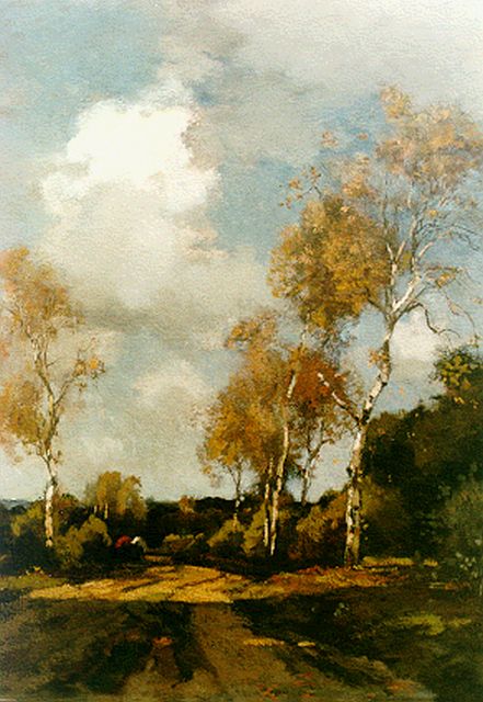 Théophile de Bock | Zandpad met berken omzoomd, olieverf op doek, 81,6 x 61,0 cm, gesigneerd r.o.