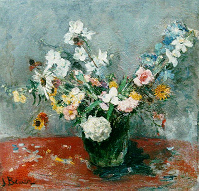 Jo Bauer-Stumpff | Bloemstilleven, olieverf op doek, 58,0 x 59,5 cm, gesigneerd l.o.