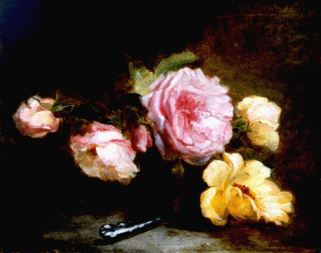 Kate Bisschop-Swift | Rozen, 30,4 x 38,4 cm, gesigneerd l.o. en gedateerd 1902