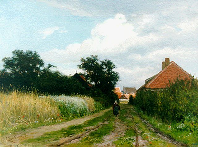 Louis Apol | Landweg te Princenhage, olieverf op doek, 34,5 x 45,1 cm, gesigneerd l.o. en gedateerd '72