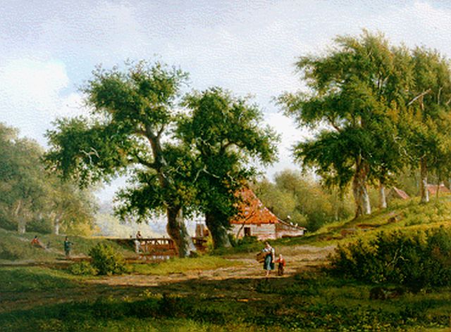 Arnoldus Johannes Eymer | Zomerlandschap met watermolen, olieverf op doek, 65,4 x 87,8 cm, gesigneerd l.o.