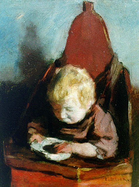 'Emanuël' Samson van Beever | Het kleine broertje, olieverf op paneel, 19,3 x 15,4 cm, gesigneerd r.o.