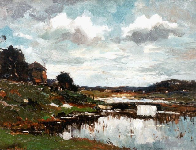 Willem de Zwart | Rivierlandschap, olieverf op doek, 35,8 x 45,5 cm, gesigneerd l.o.