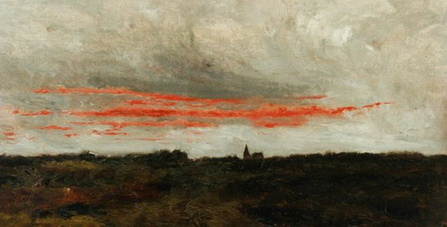 Taco Mesdag | Avondstemming, 22,5 x 38,7 cm, gesigneerd l.o.