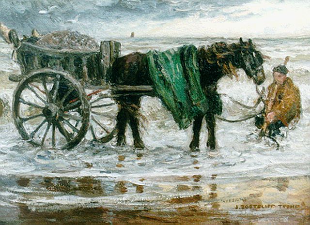 Jan Zoetelief Tromp | De schelpenvisser, olieverf op doek, 37,8 x 51,8 cm, gesigneerd r.o.