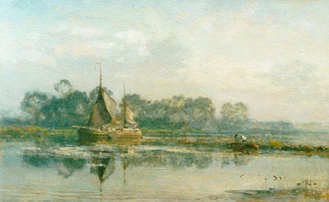 Willem Bastiaan Tholen | Morgenstemming (bij Warmond), olieverf op doek, 46,9 x 76,2 cm, gesigneerd r.o.