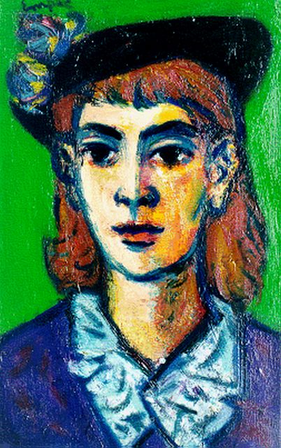 Jan Empel | Vrouwenportret, olieverf op doek, 55,2 x 35,0 cm, gesigneerd l.b.