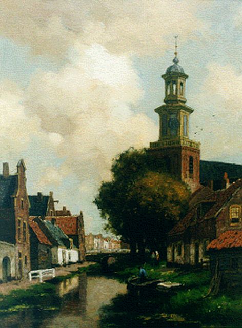 Johannes Karel Leurs | Dorpsgezicht, olieverf op doek, 80,8 x 60,7 cm, gesigneerd r.o.