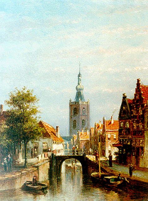 Petrus Gerardus Vertin | Gezicht op gracht te Overschie, olieverf op paneel, 29,9 x 23,1 cm, gesigneerd r.o. en gedateerd '89