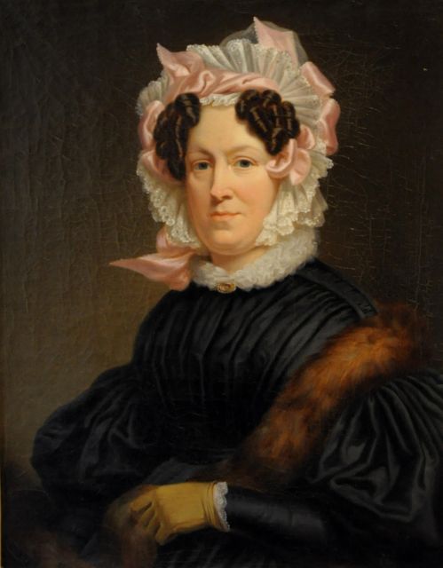 Hollandse School, 19e eeuw | Portret van Maria Viervant-van Voorthuysen, olieverf op doek, 43,0 x 34,0 cm, gedateerd 1840