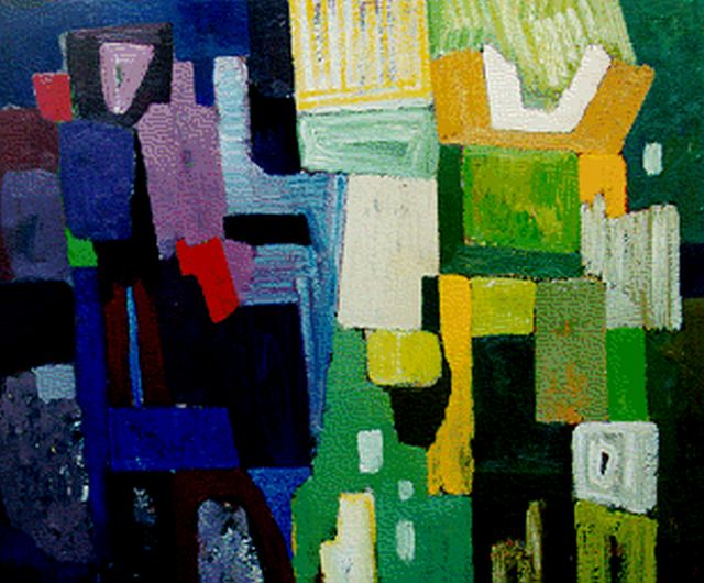 Dolf Breetvelt | Compositie, olieverf op doek, 75,1 x 90,0 cm, gesigneerd r.o.