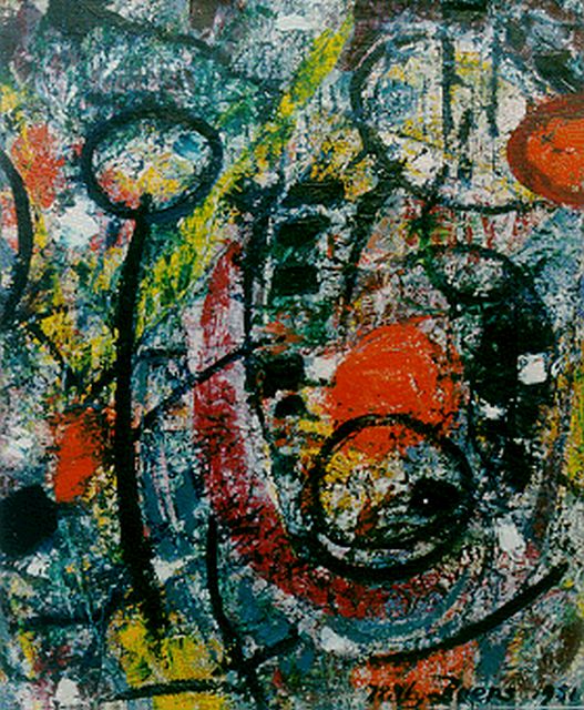 Willy Boers | Zonder titel, olieverf op doek, 55,5 x 46,8 cm, gesigneerd r.o. en gedateerd 1951