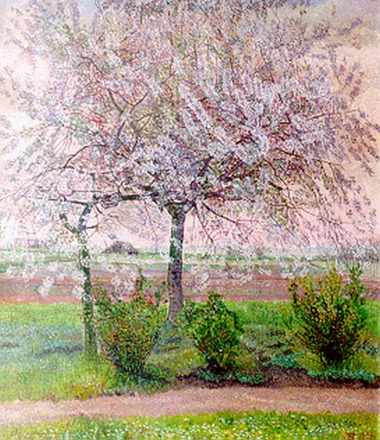 Jakob Nieweg | Bloesemboom, olieverf op doek, 70,3 x 60,2 cm, gesigneerd l.o. monogram en gedateerd 1926