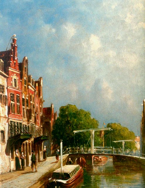Petrus Gerardus Vertin | Zomers stadsgezicht, olieverf op paneel, 20,3 x 15,7 cm, gesigneerd r.o. en gedateerd '86