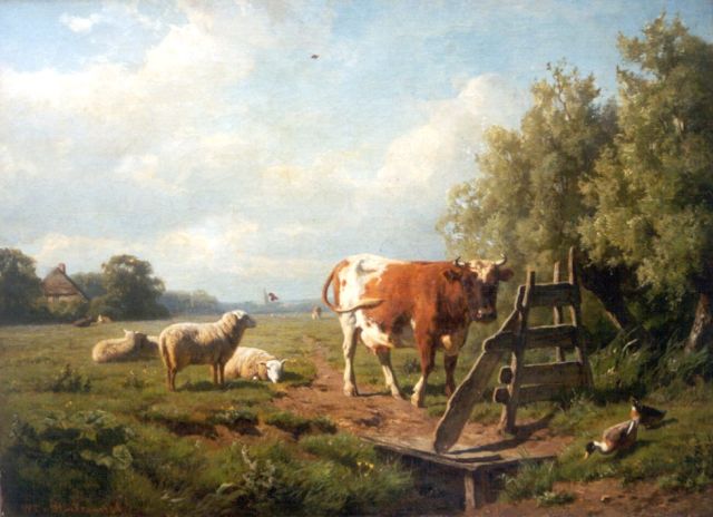 Willem Tjarda van Starckenborgh Stachouwer | Vee in de wei, olieverf op doek, 50,8 x 69,9 cm, gesigneerd l.o.