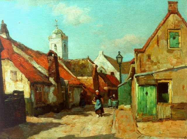 Louis Soonius | Kerkstraat, Katwijk aan zee, olieverf op doek, 30,3 x 40,2 cm, gesigneerd l.o. + verso en gedateerd 1930