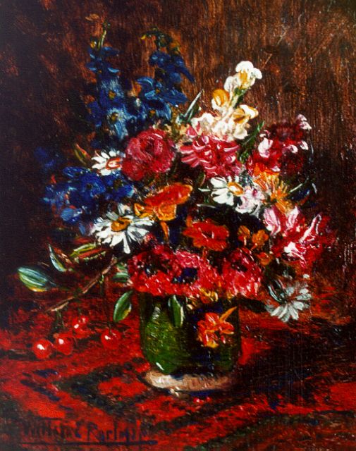 Willem Elisa Roelofs jr. | Bloemstilleven, olieverf op paneel, 10,0 x 8,0 cm, gesigneerd l.o. en gedateerd ca. 1923